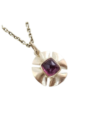 14k Gold Tourmaline Charm Pendant, Sugarloaf Cushion