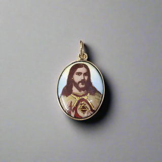 14k Gold Corazon-Jesus Face Pendant