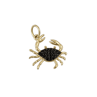 Crab 14k Gold Pendant With Black Diamond - K Jewelry Accessories