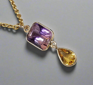Ametrine and Citrine 14k Gold Pendant - K Jewelry Accessories