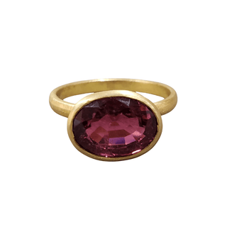 Dark Pink Tourmaline 18k Solid Gold Ring - K Jewelry Accessories