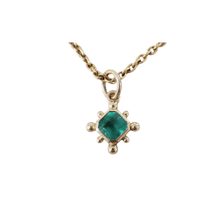 14k Gold Natural Zambian Emerald Pendant - K Jewelry Accessories