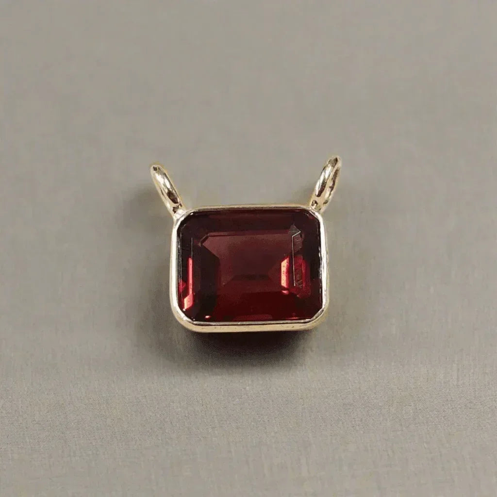 14k Natural Red Garnet Pendant Gold - K Jewelry Accessories