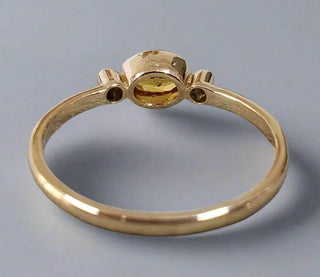 Spessartite Garnet Gold Ring With Diamond in 14K - K Jewelry Accessories