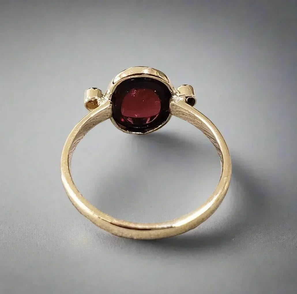 Statement Solid Gold Garnet Diamond 14k Rings - K Jewelry Accessories