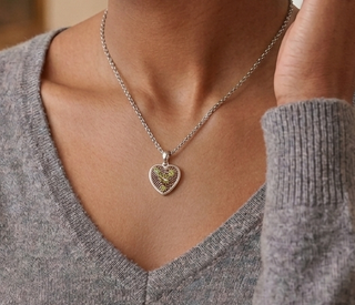 14K Solid Gold Natural Diamond Heart Pendant