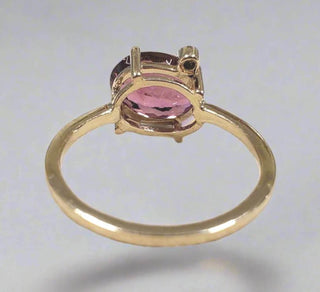 Natural Pink Tourmaline 14k Gold Ring For Women - K Jewelry Accessories