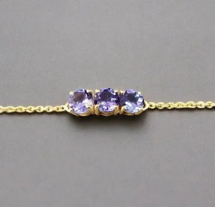14k Gold Tanzanite Bracelet in Blue Stones - K Jewelry Accessories