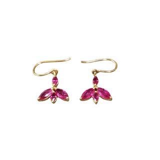 18k Gold Natural Ruby Earrings Marquise Shape - K Jewelry Accessories