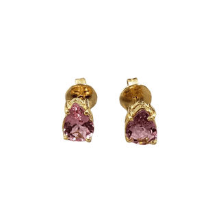 18k Gold Pink Stud Tourmaline Earrings - K Jewelry Accessories