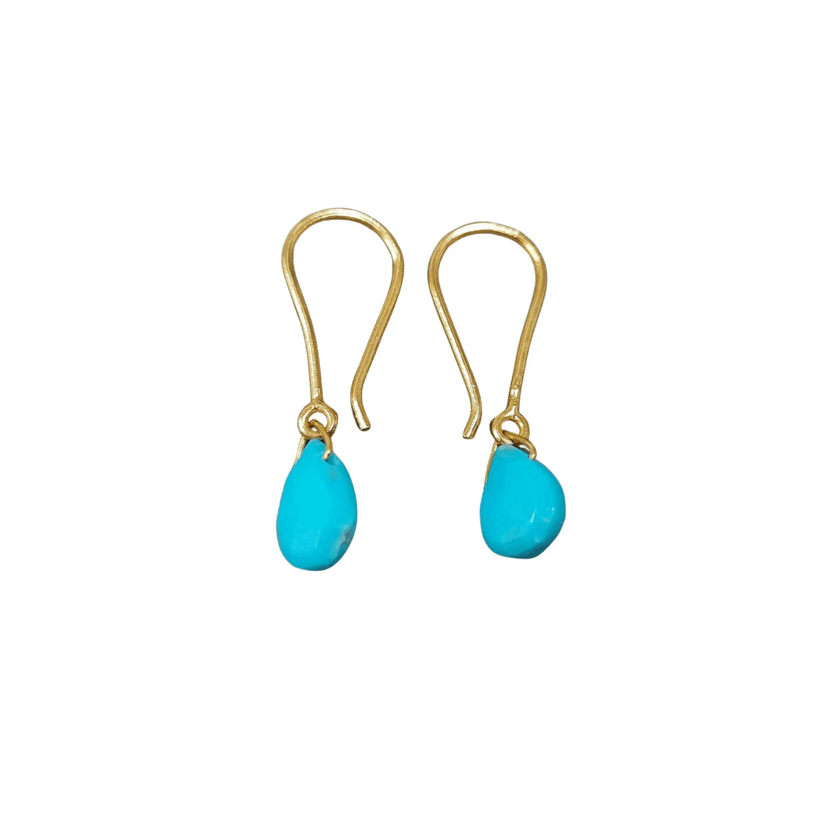 Natural Turquoise Gold Vermeil Earrings - K Jewelry Accessories