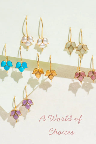 Gold_Earrings_Studded_With_Natural_Stones - K Jewelry Accessories