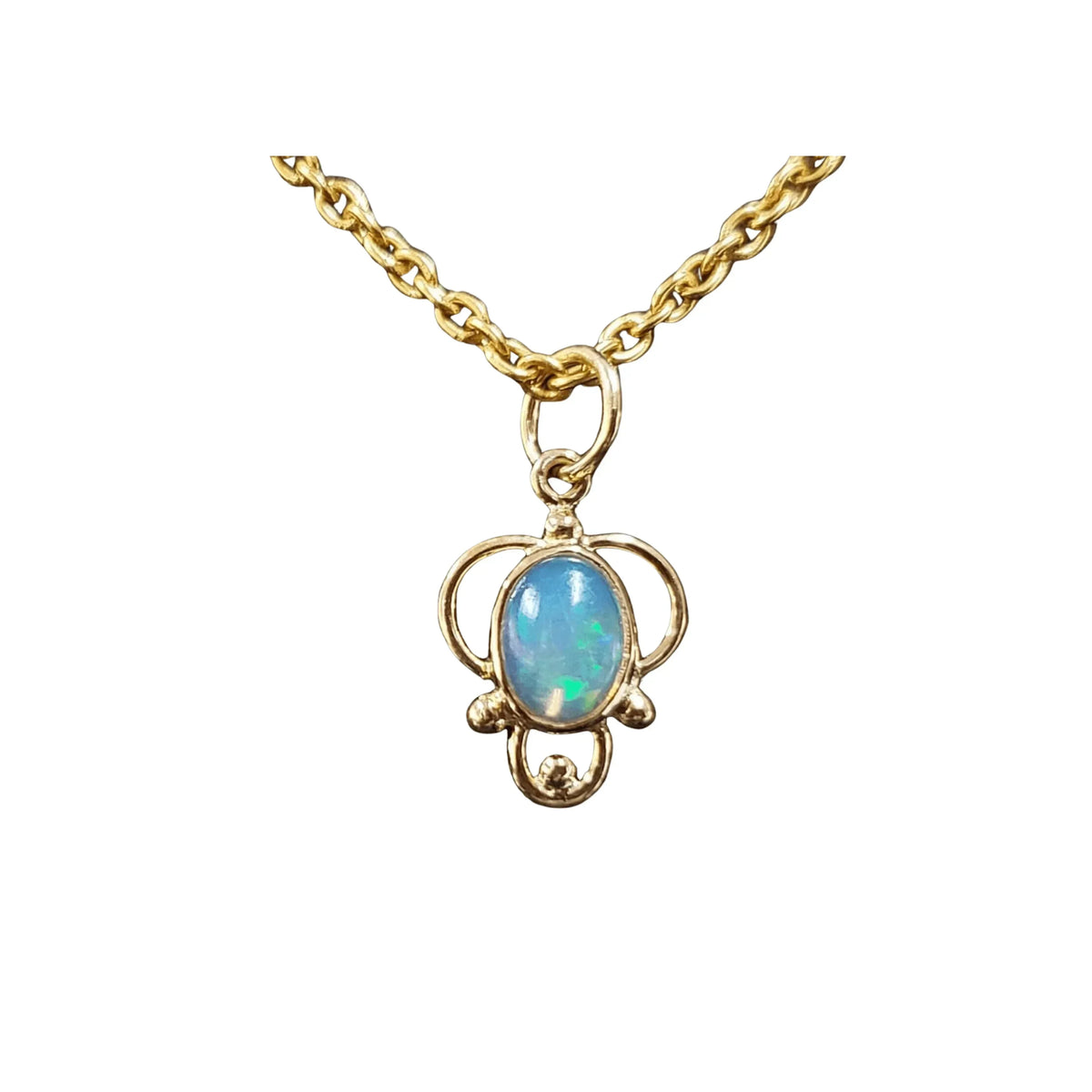 18k Gold Ethiopian Opal Minimalist Pendant Different Shape - K Jewelry Accessories