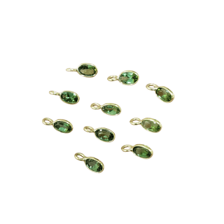 18k Gold Green Tourmaline Charm - K Jewelry Accessories