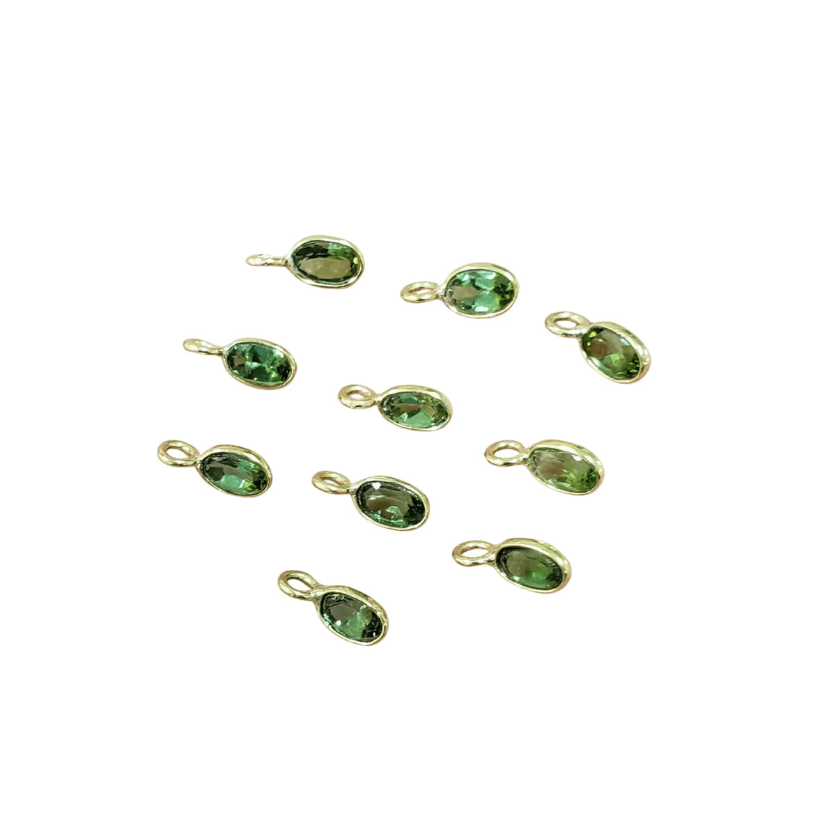 18k Gold Green Tourmaline Charm Minimalistic jewelry - K Jewelry Accessories
