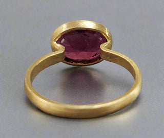 Dark Pink Tourmaline 18k Solid Gold Ring - K Jewelry Accessories