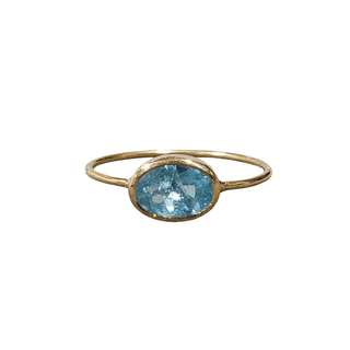 Oval 18k Gold Natural Paraiba Apatite Ring - K Jewelry Accessories