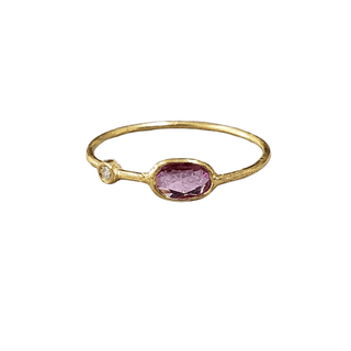 18k Gold Pink Sapphire & Diamond Ring - K Jewelry Accessories