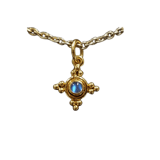 925 Gold Rainbow Moonstone Vermeil Pendant - K Jewelry Accessories