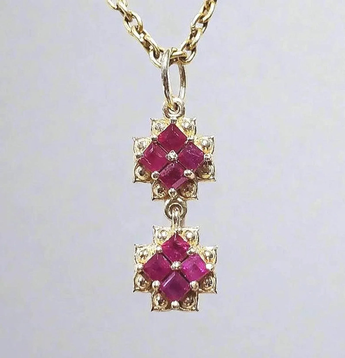 Ruby 14k Gold Pendant Handmade - K Jewelry Accessories