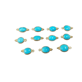 Gold Vermeil Arizona Blue Turquoise Charm - K Jewelry Accessories