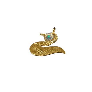 Gold Vermeil Duck Shape Ethiopian Opal Charm - K Jewelry Accessories