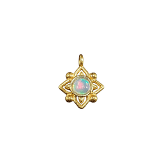 Gold Vermeil Ethiopian Fire Opal Dainty Charm - K Jewelry Accessories