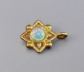 Gold Vermeil Ethiopian Fire Opal Dainty Charm - K Jewelry Accessories