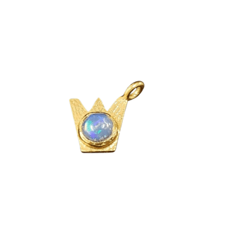 Gold Vermeil Ethiopian Opal Crown Charm Pendant - K Jewelry Accessories