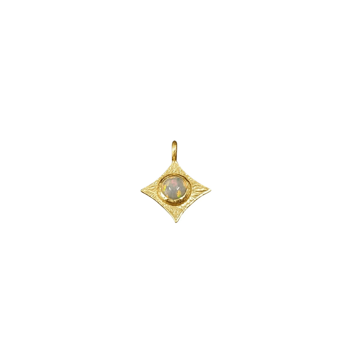 Gold Vermeil Ethiopian Opal Dainty Charm Pendant Handmade - K Jewelry Accessories