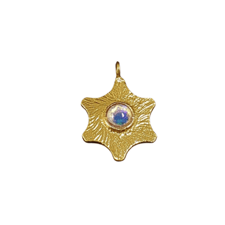 Gold Vermeil Ethiopian Opal Floral Charm - K Jewelry Accessories