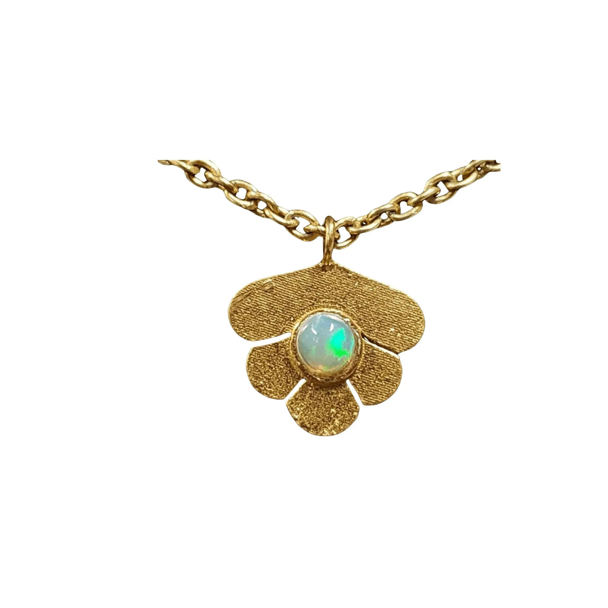 Gold Vermeil Ethiopian Opal Floral Charm Pendant Elegant - K Jewelry Accessories