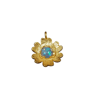 Gold Vermeil Ethiopian Opal Flower Shape Charm - K Jewelry Accessories