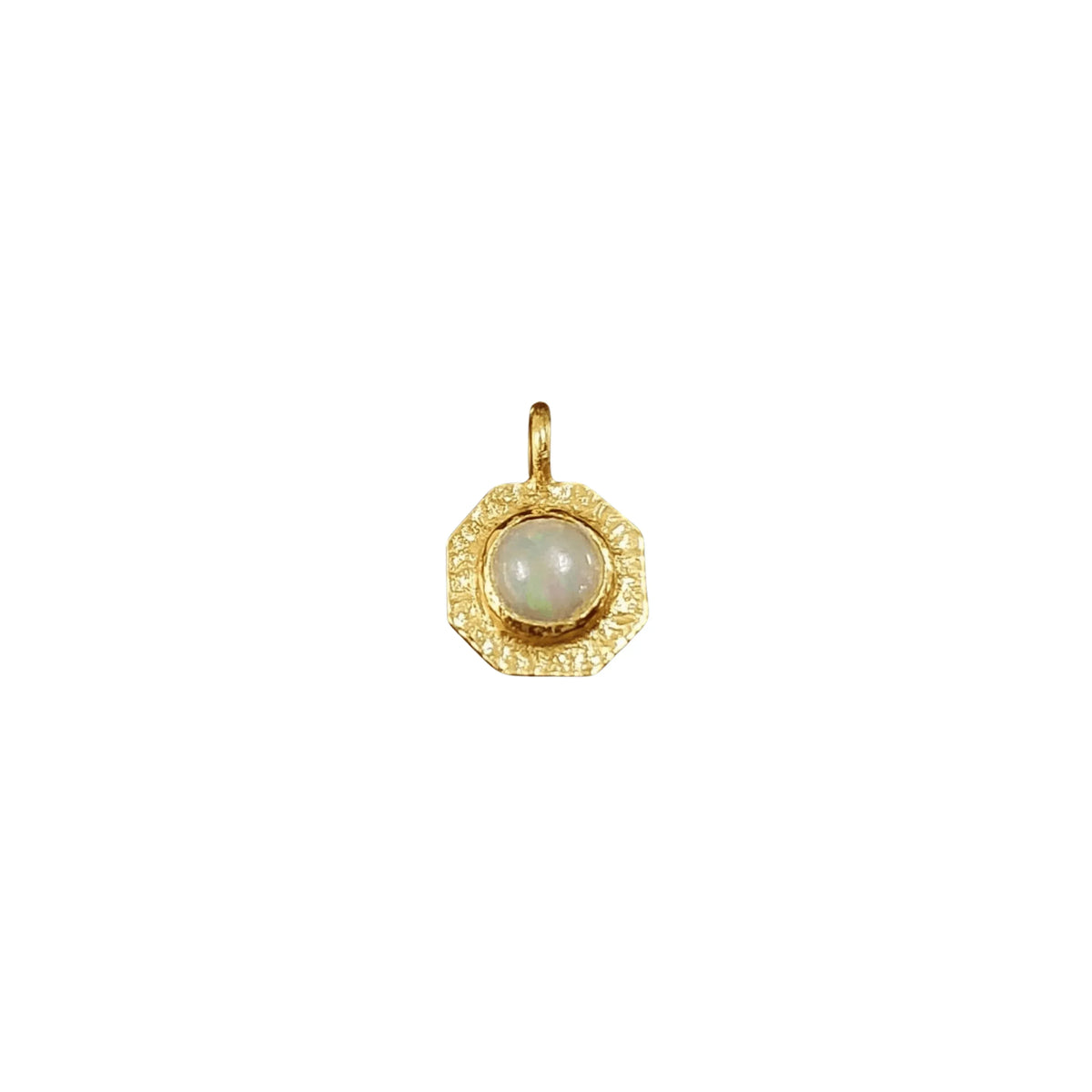 Gold Vermeil Ethiopian Opal Octagon Charm Pendant Finding - K Jewelry Accessories
