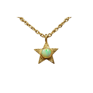 Gold Vermeil Ethiopian Opal Star Charm Pendant - K Jewelry Accessories