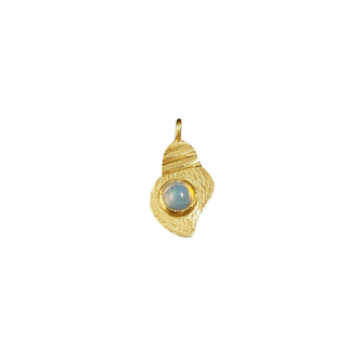 Gold Vermeil Ethiopian Opal Textured Charm Pendant - K Jewelry Accessories