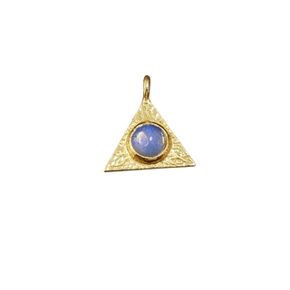 Gold Vermeil Ethiopian Opal Triangle Charm Pendant - K Jewelry Accessories