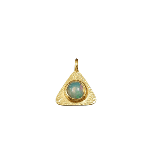 Gold Vermeil Ethiopian Opal Triangle Charm Pendant - K Jewelry Accessories