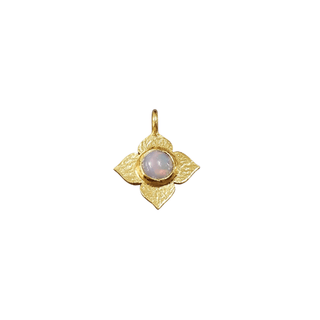 Gold Vermeil Flower Ethiopian Opal Charm Pendant - K Jewelry Accessories