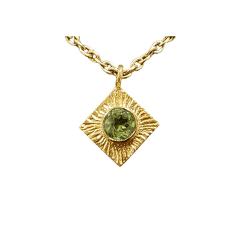 Gold Vermeil Green Peridot Charm - K Jewelry Accessories