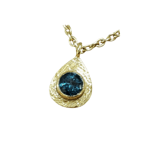 Gold Vermeil Handmade London Blue Topaz Charm - K Jewelry Accessories