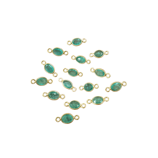 Gold Vermeil Natural Emerald Connector Charm - K Jewelry Accessories