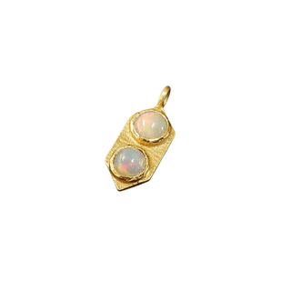 Gold Vermeil Natural Ethiopian Opal Charm Pendant - K Jewelry Accessories