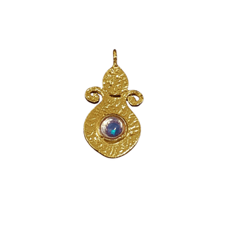 Gold Vermeil Pot design Ethiopian Opal Charm - K Jewelry Accessories