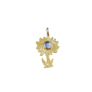 Gold Vermeil Rainbow Moonstone Charm - K Jewelry Accessories