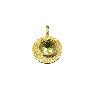 Gold Vermeil Round Peridot Charm - K Jewelry Accessories