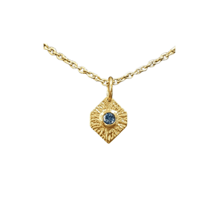 925 Gold Vermeil Swiss Blue Topaz Pendant - K Jewelry Accessories