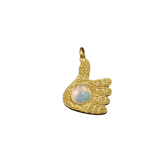 Gold Vermeil Thumbs Up Ethiopian Opal Charm - K Jewelry Accessories