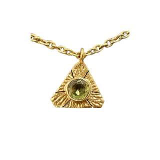 Gold Vermeil Triangle Shape Peridot Charm - K Jewelry Accessories