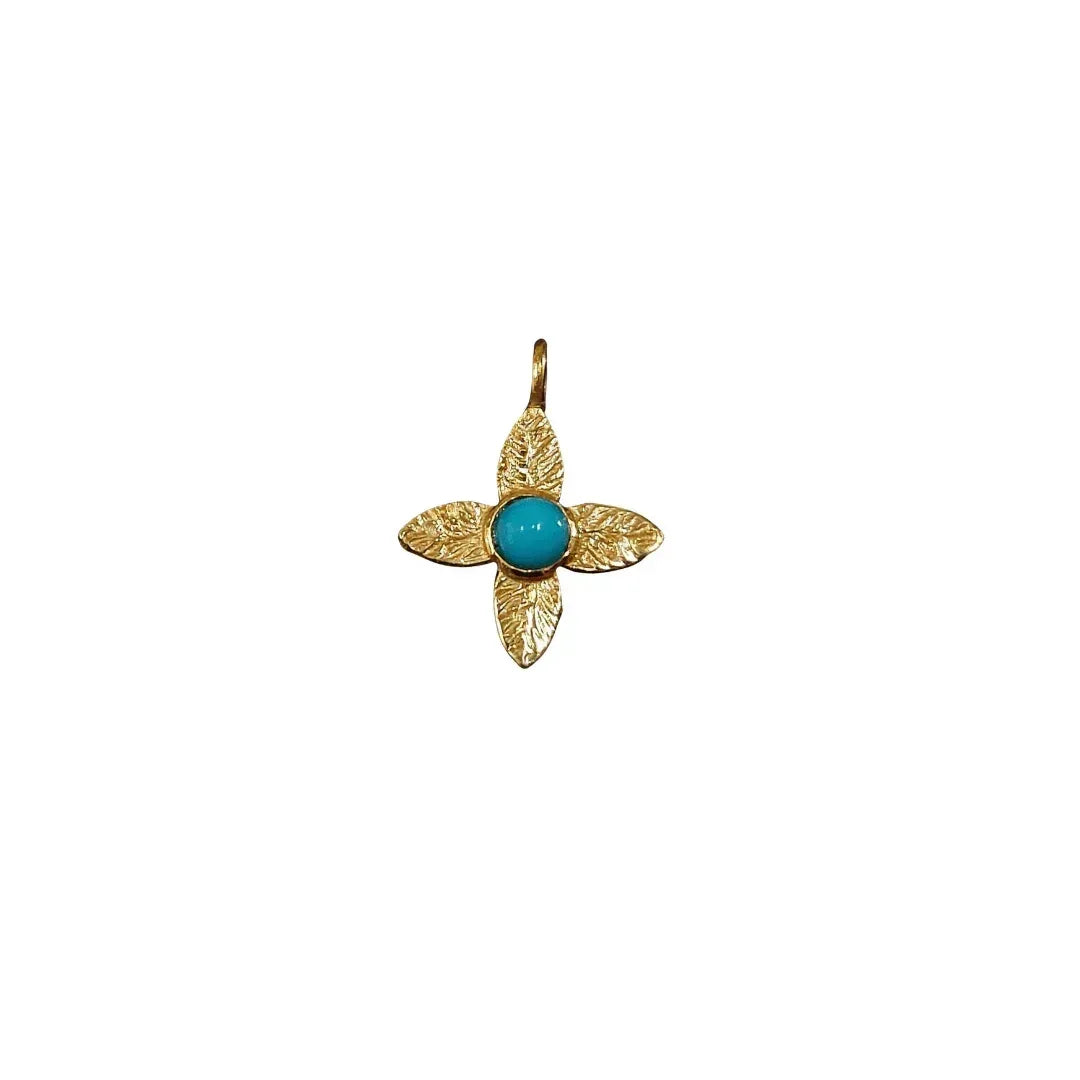 Minimalist Gold Vermeil Turquoise Clover Charms - K Jewelry Accessories